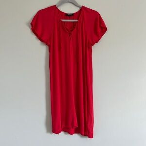 Madewell Coral Flutter Sleeve Dress